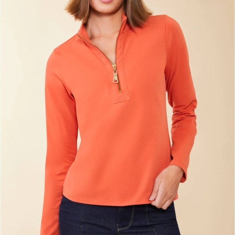Spartina 449 Nora Half Zip Pullover by Spartina Cottagecore Quiet Luxury L Chili